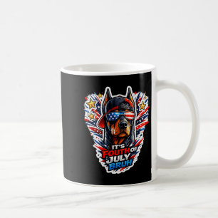 Funny fourth of july bruh doberman pinscher dog coffee mug