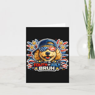 Funny fourth of july bruh goldendoodle dog card