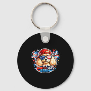 Funny fourth of july bruh poodle dog patriotic usa key ring