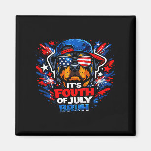 Funny fourth of july bruh rottweiler dog patriotic magnet