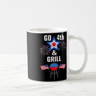 Funny Fourth Of July Go 4th And Grill Smoking Gril Coffee Mug
