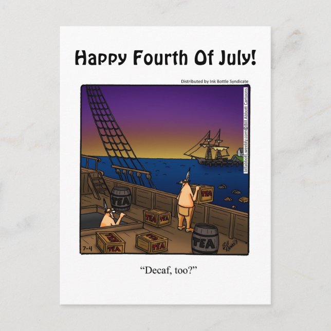 Funny Fourth Of July Humour Postcard (Front)