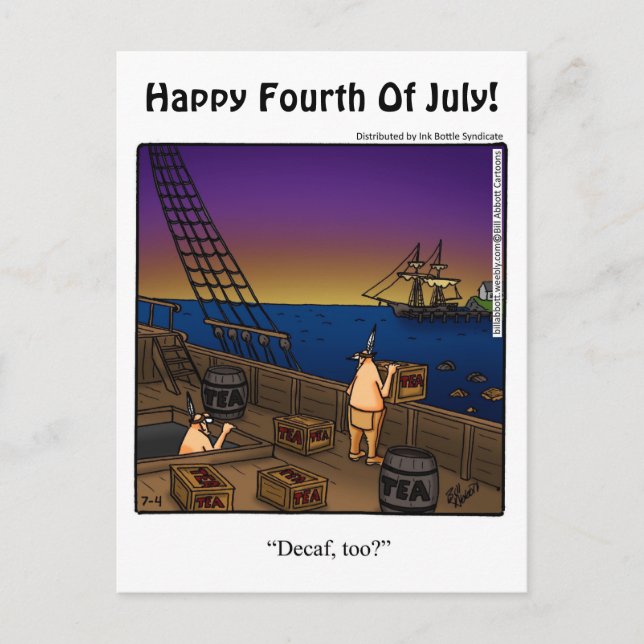 Funny Fourth Of July Humour Postcard (Front)