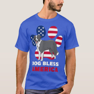Funny Fourth of July USA Patriotic Border Collie D T-Shirt