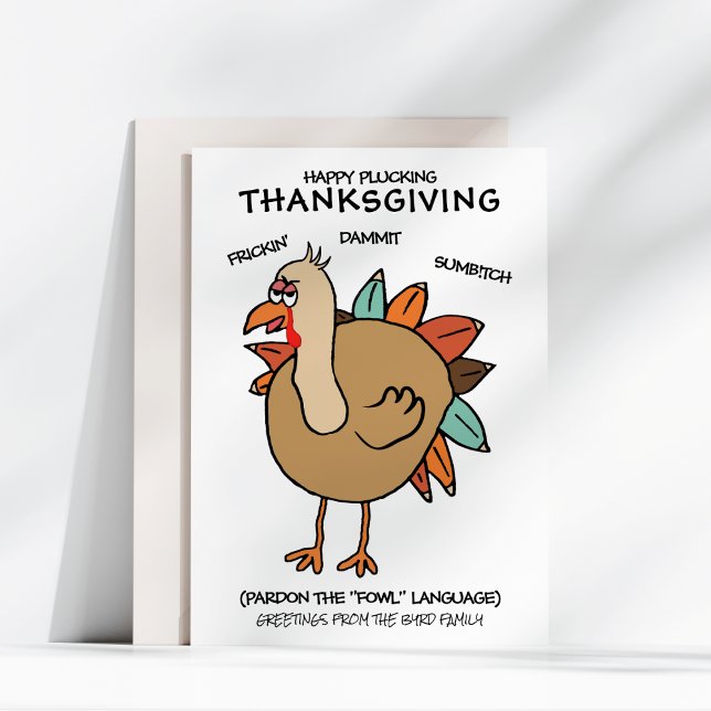 Funny Fowl Mouth Turkey Thanksgiving Holiday Card (Creator Uploaded)
