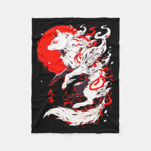 Funny Fox Animal Cute Okami Basic Japan Style Retr Fleece Blanket