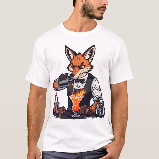 Funny Fox Bartender Shirt  (Front)