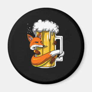 Funny Fox Beer Drinking Animal Funny Party Magnet