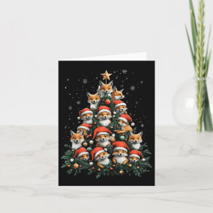Funny Fox Christmas Foxes Xmas Tree Fox Lover Kids Card