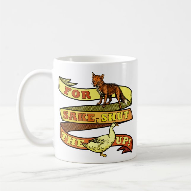 Funny Fox Duck Animal Pun Coffee Mug (Left)