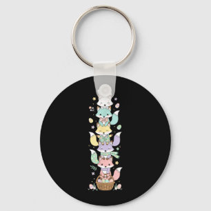 Funny Fox Easter Egg Kids Mens Womens Easter Day Key Ring