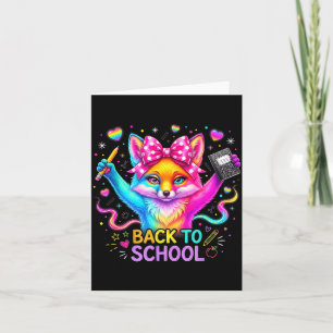 Funny fox glasses blowing bubble gum back to card