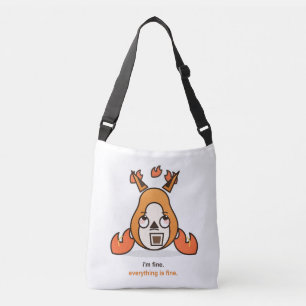 Funny Fox Im Fine Everything Is Fine Coffee Chaos Crossbody Bag