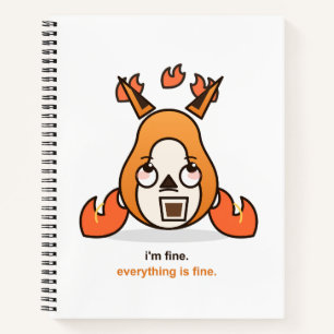 Funny Fox Im Fine Everything Is Fine Coffee Chaos Notebook