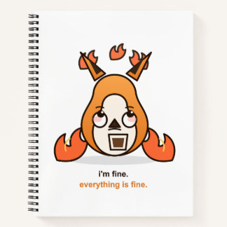 Funny Fox Im Fine Everything Is Fine Coffee Chaos Notebook