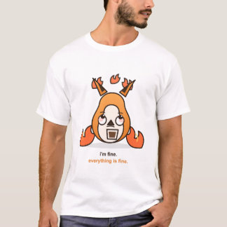 Funny Fox Im Fine Everything Is Fine Coffee Chaos T-Shirt