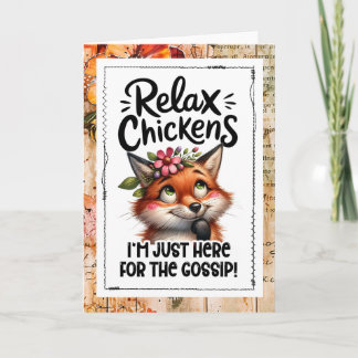 Funny Fox In The Hen House Humor Card