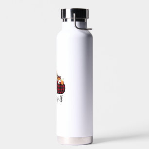 Funny Fox It's Fall Y'all Thanksgiving Animal Love Water Bottle