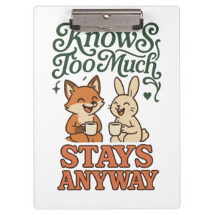 Funny Fox Rabbit Best Friends Clipboard