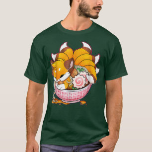 Funny Fox Ramen Japanese Noodles Cute Kawaii Anime T-Shirt