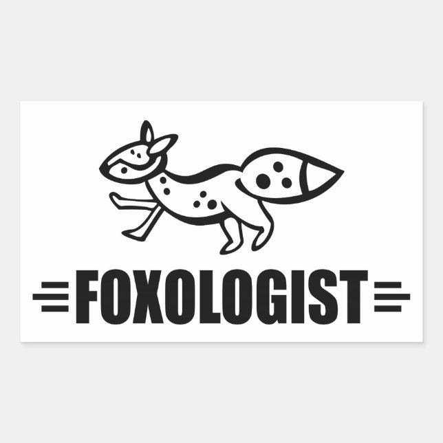 Funny Fox Rectangular Sticker (Front)