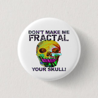 Funny Fractal Skull 3 Cm Round Badge