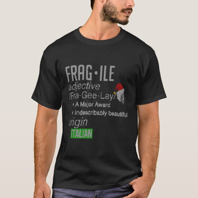 Funny Fragile Definition Ugly Knit For Christmas T-Shirt (Front)