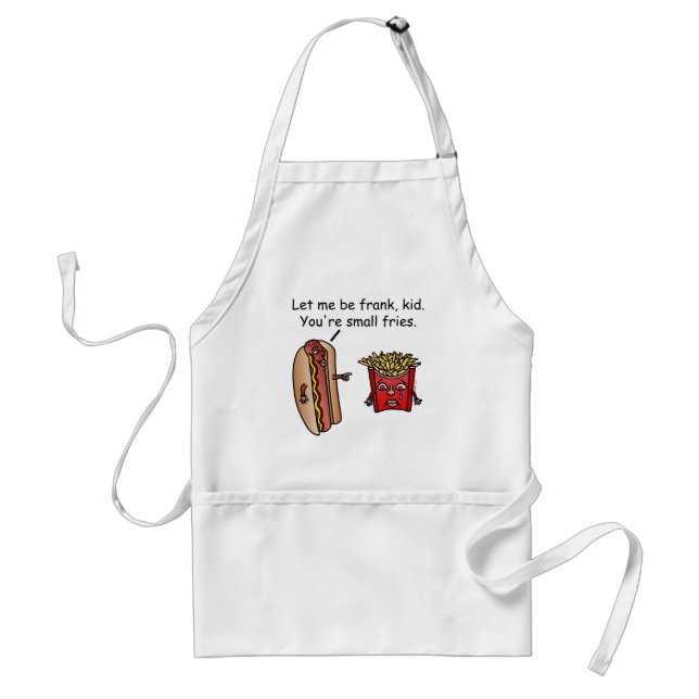 Funny Frank Hot Dog French Fries Food Pun Standard Apron (Front)