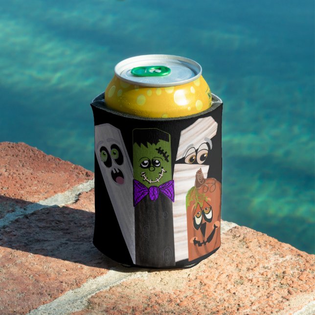 Funny Frankenstein Ghost Pumpkin Invisible Man Can Cooler (In Situ Pool)