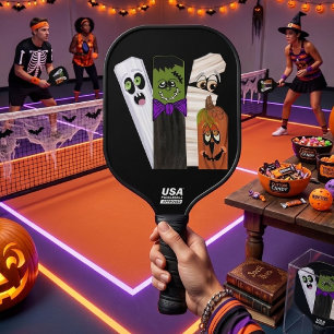 Funny Frankenstein Ghost Pumpkin Invisible Man Pickleball Paddle