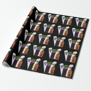 Funny Frankenstein Ghost Pumpkin Invisible Man Wrapping Paper