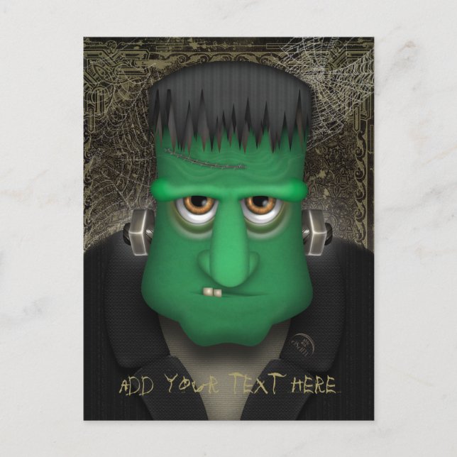 Funny Frankenstein Halloween Costume Personalised Postcard (Front)
