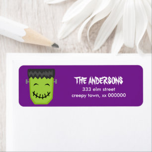 Funny Frankenstein Halloween Return Address Label