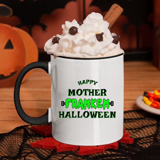 Funny Frankenstein Happy Mother Franken Halloween Mug (Funny Frankenstein Happy Mother Franken Halloween Mug)