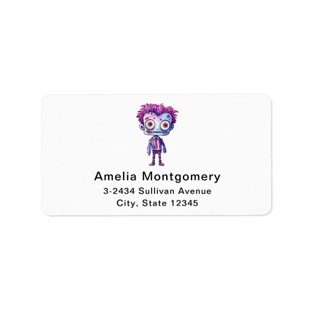 Funny Frankenstein Monster Halloween Fun Address Label (Front)