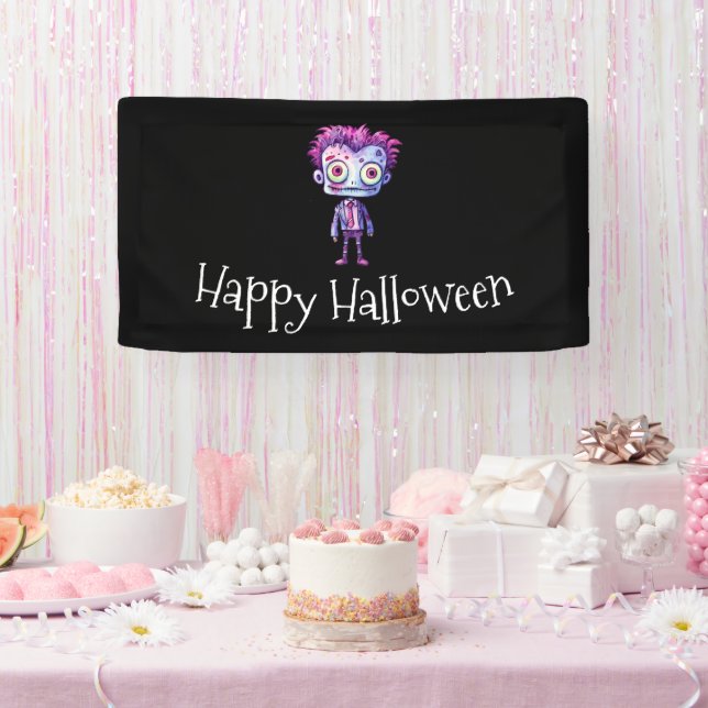 Funny Frankenstein Monster Halloween Fun Banner (Party)