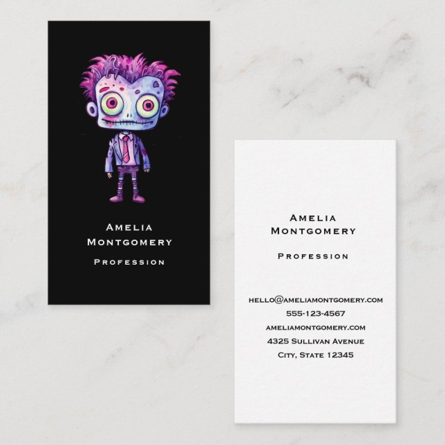 Funny Frankenstein Monster Halloween Fun Business Card (Front/Back)