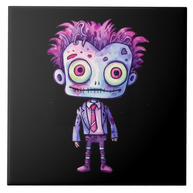 Funny Frankenstein Monster Halloween Fun Ceramic Tile (Front)