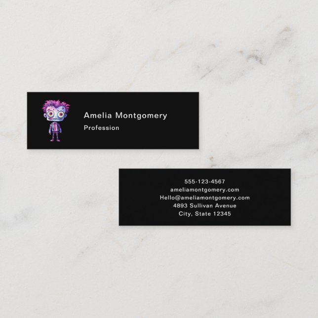 Funny Frankenstein Monster Halloween Fun Mini Business Card (Front/Back)