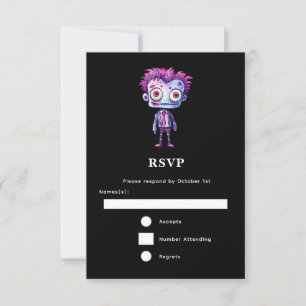 Funny Frankenstein Monster Halloween Fun RSVP Card