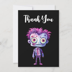 Funny Frankenstein Monster Halloween Fun Thank You Card