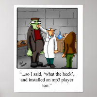 Funny Frankenstein Monster mp3player Poster