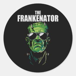Funny Frankenstein The Frankenator Halloween Horro Classic Round Sticker