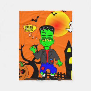 Funny Frankenstein's Monster Image Fleece Blanket