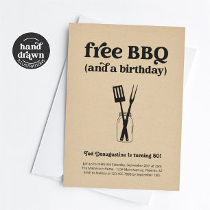 Funny Free BBQ Birthday Party Invitation