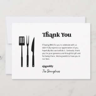 Funny Free BBQ Wedding Thank You Card