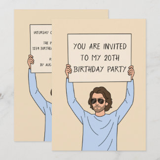 Funny Free Cake Joke Simple Quirky 100th Birthday Invitation