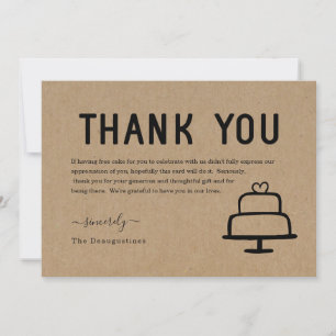 Funny Free Cake Thank You Card