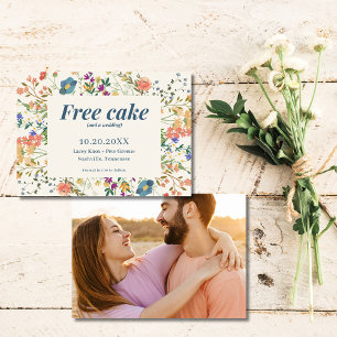 Funny Free Cake Wildflowers Wedding Save the Date
