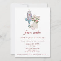 Funny Free Cake Womens 90th Birthday